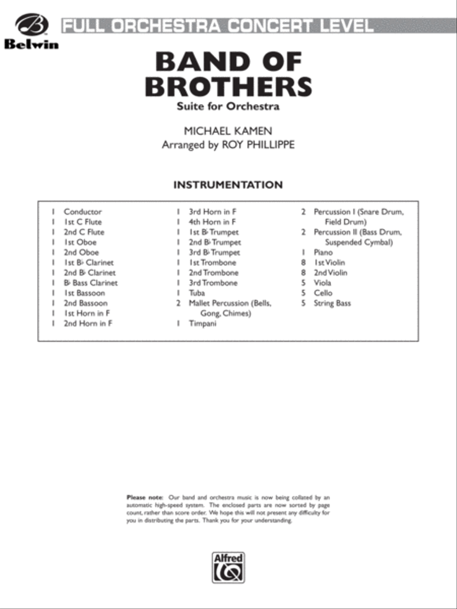 Band of Brothers: Score Full Orchestra scores gallery preview page 1