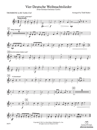 Vier Deutsche Weihnachtslieder: (wp) 1st B-flat Trombone T.C.