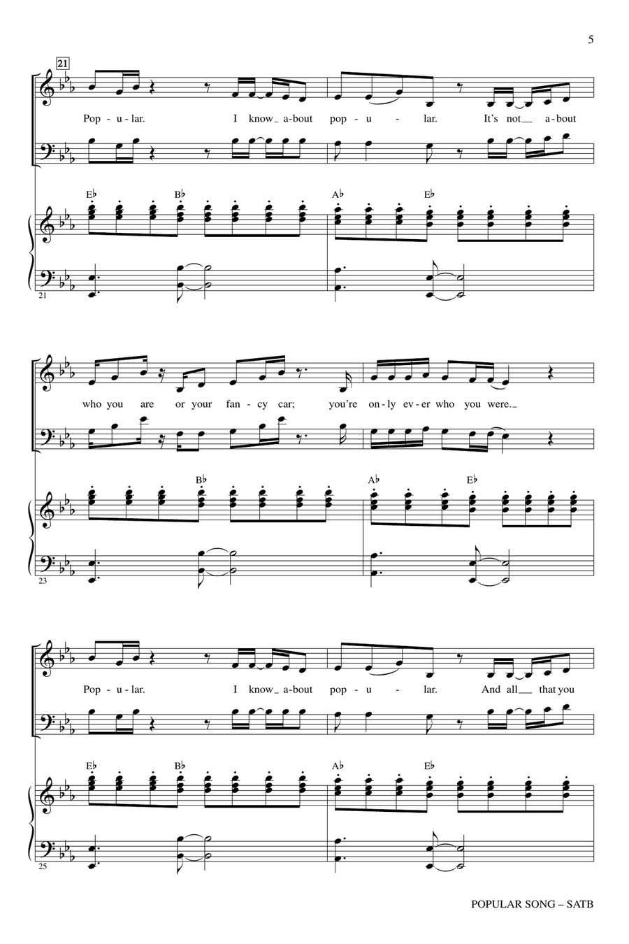 Popular Song 4-Part scores gallery preview page 4