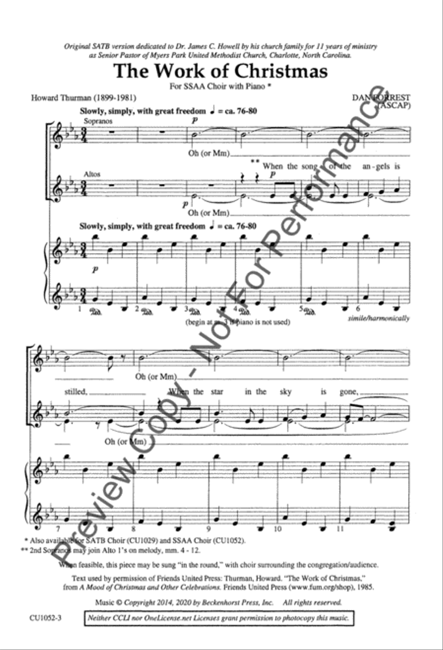 The Work of Christmas - SSAA SSAA scores gallery preview page 4