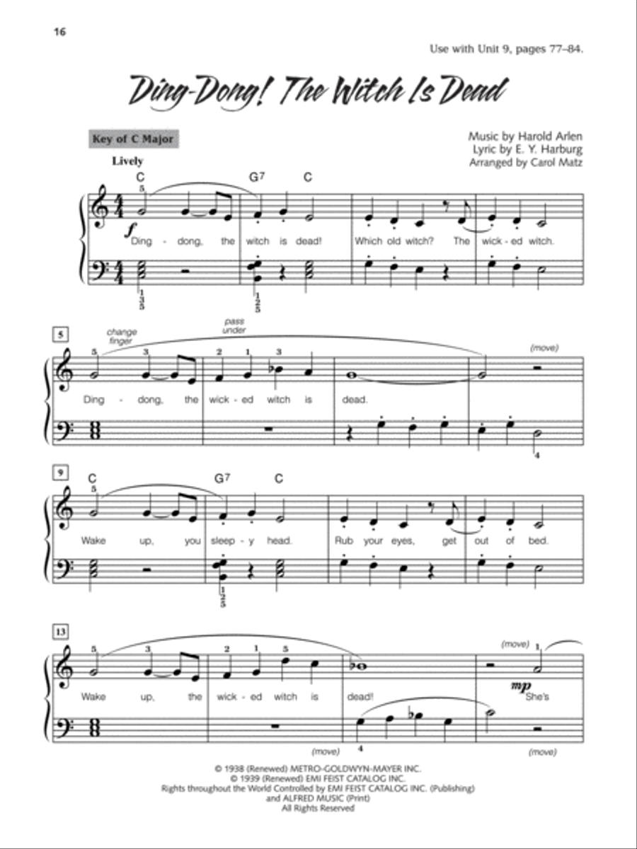 Alfred's Piano 101 Pop, Book 1 Piano Method scores gallery preview page 9