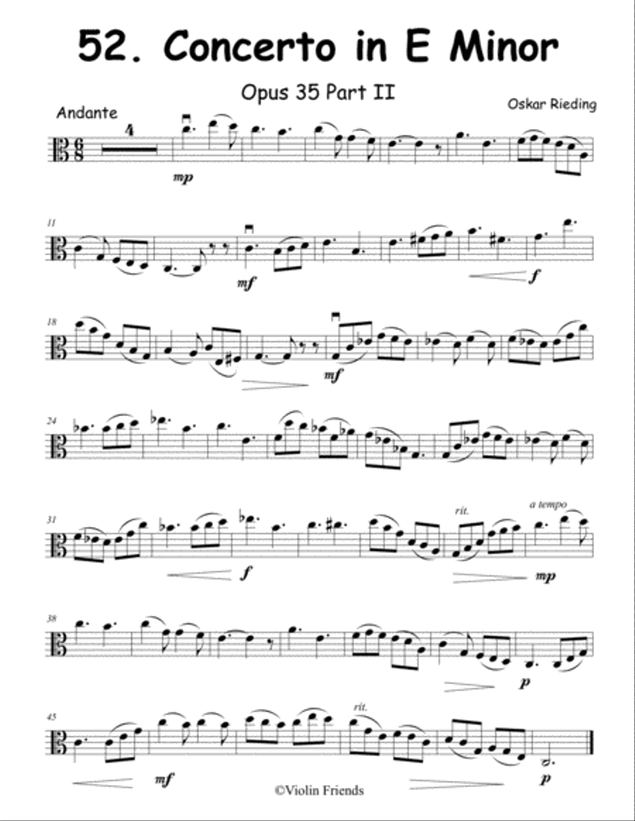 Rieding Concerto Op.35 for Viola and Piano Piano scores gallery preview page 4