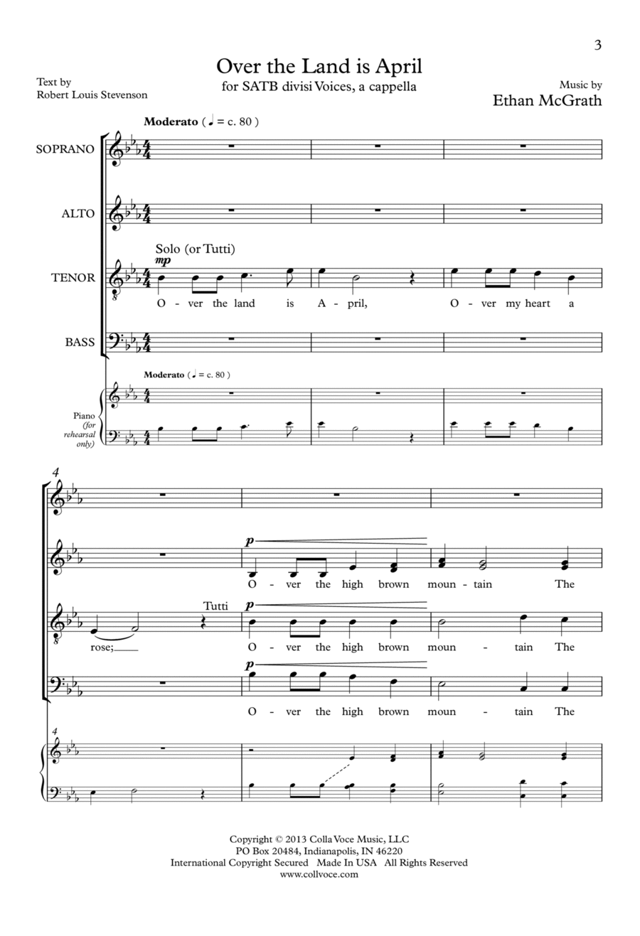 Over the Land is April 4-Part scores gallery preview page 1