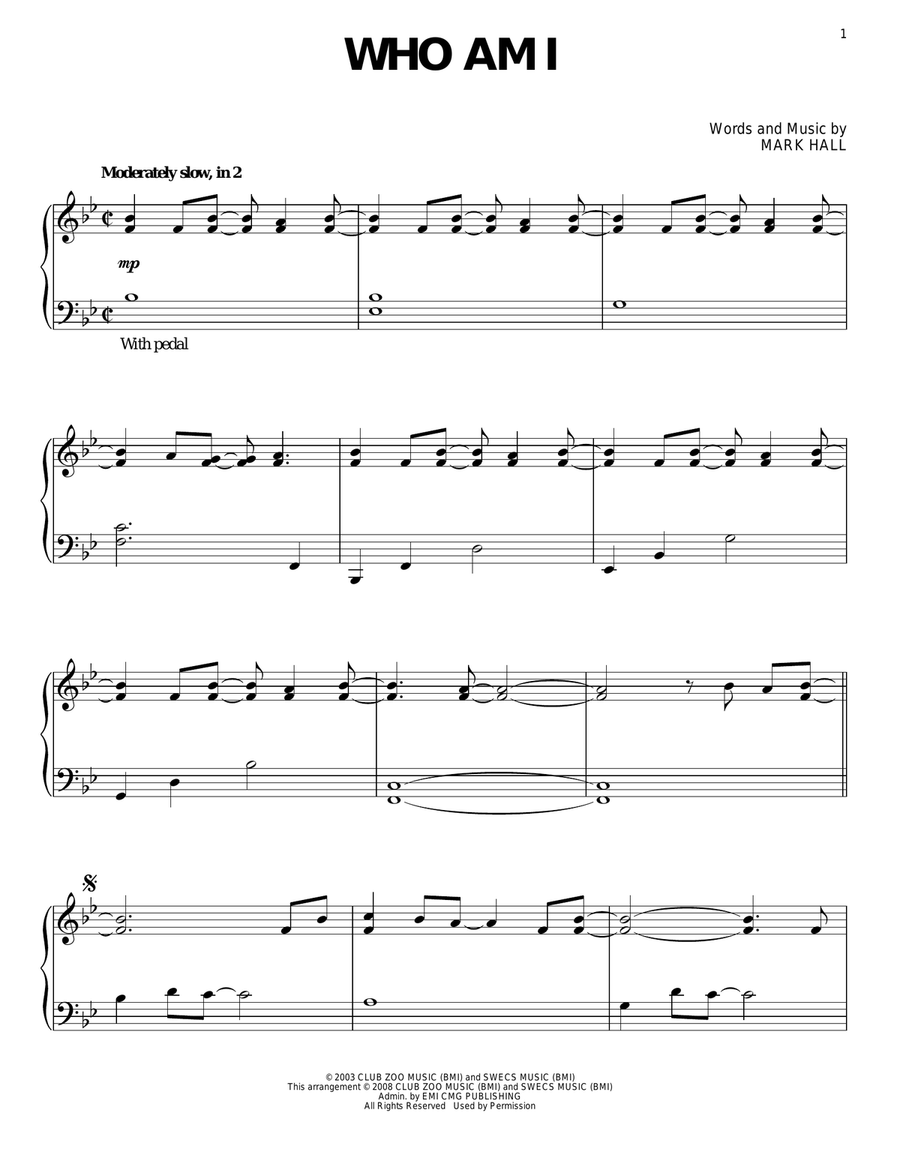Who Am I Who Am I Piano Solo scores gallery preview page 1