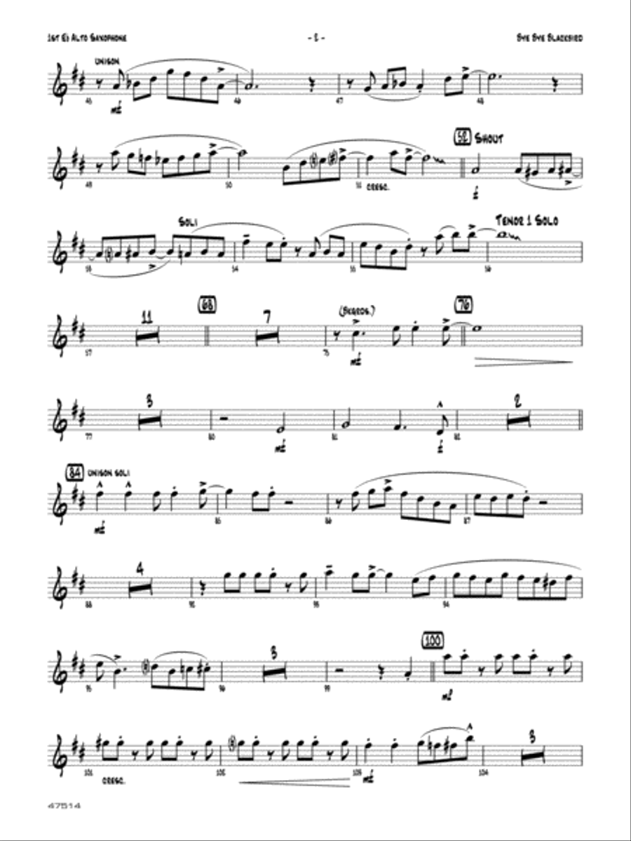 Bye Bye Blackbird: E-flat Alto Saxophone Jazz Ensemble scores gallery preview page 2