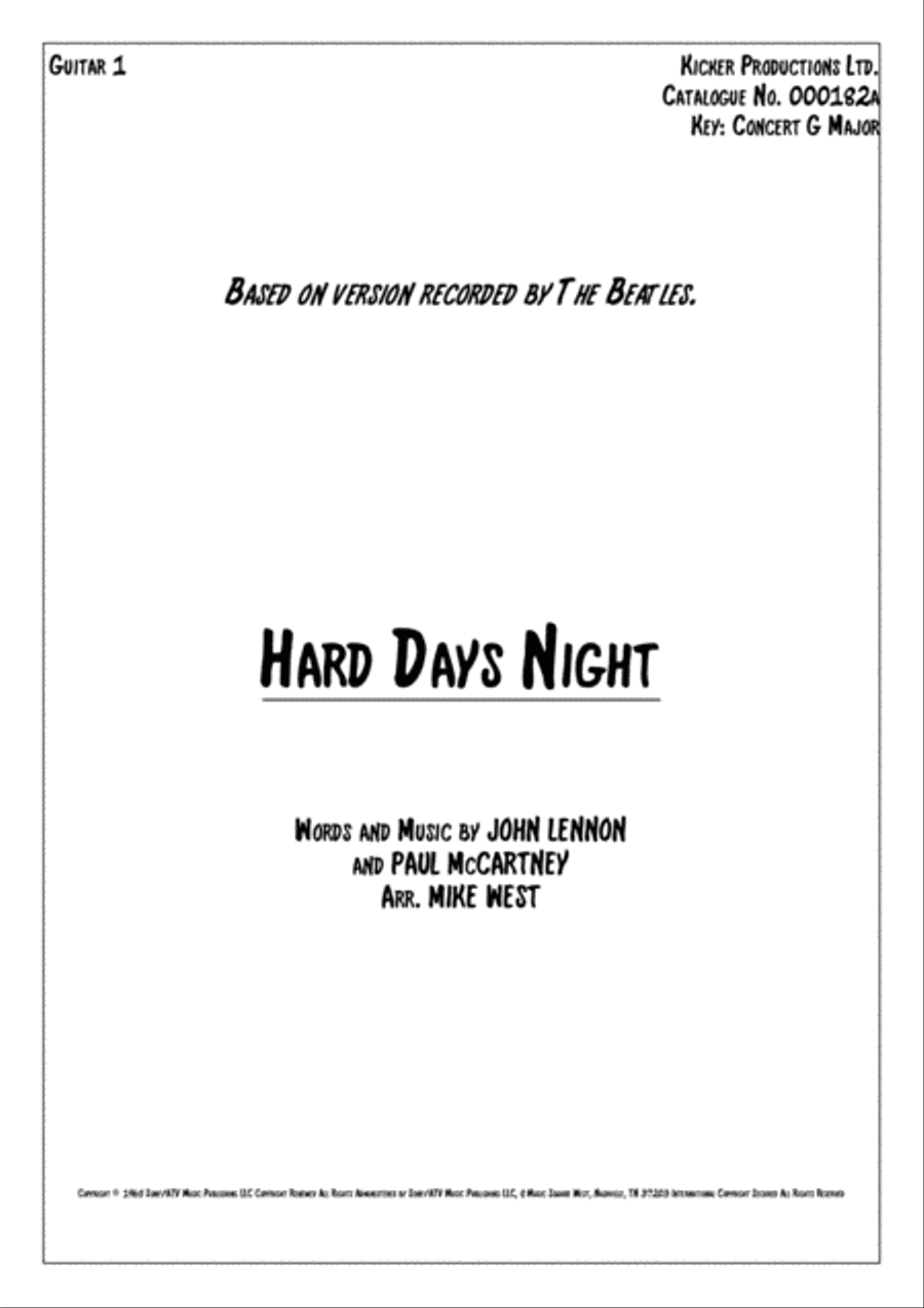 Another Hard Day's Night Small Ensemble scores gallery preview page 1