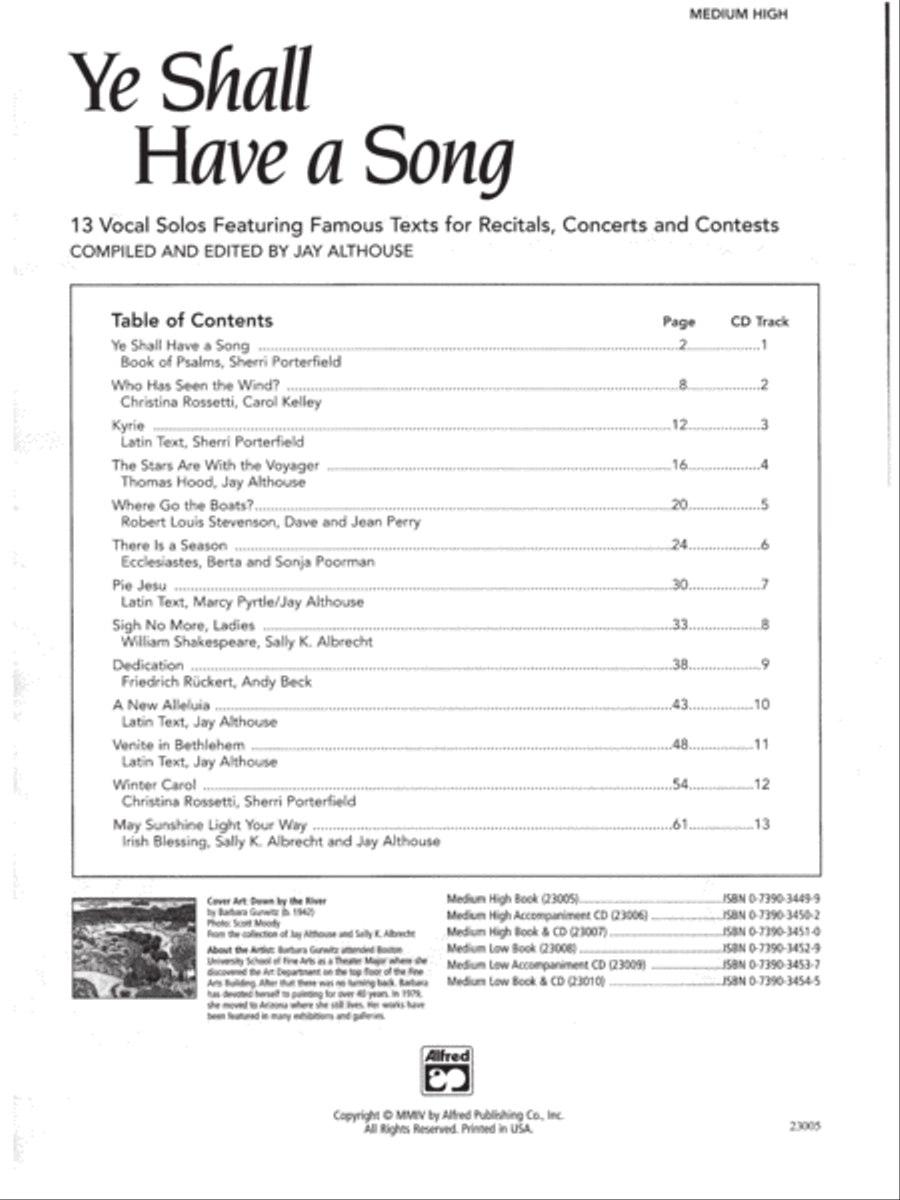 Ye Shall Have a Song Medium-High Voice scores gallery preview page 2