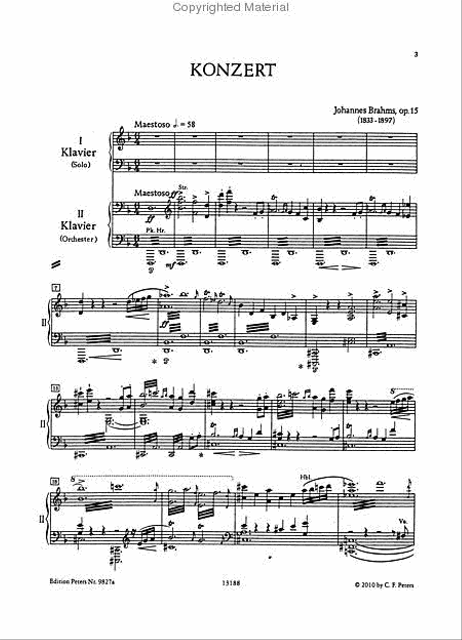 Piano Concerto No. 1 in D minor op. 15 (Edition for 2 Pianos) Piano Solo scores gallery preview page 2