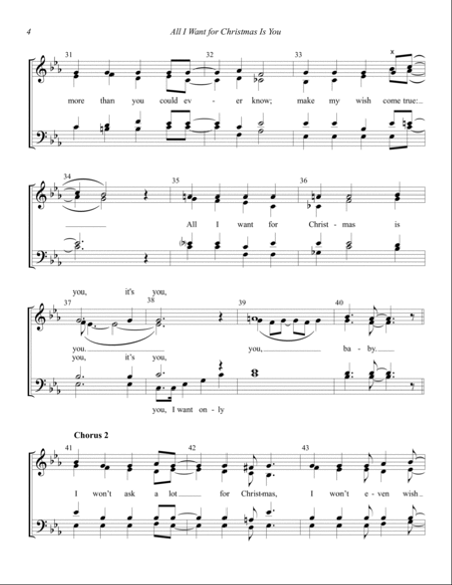 All I Want For Christmas Is You 4-Part scores gallery preview page 4