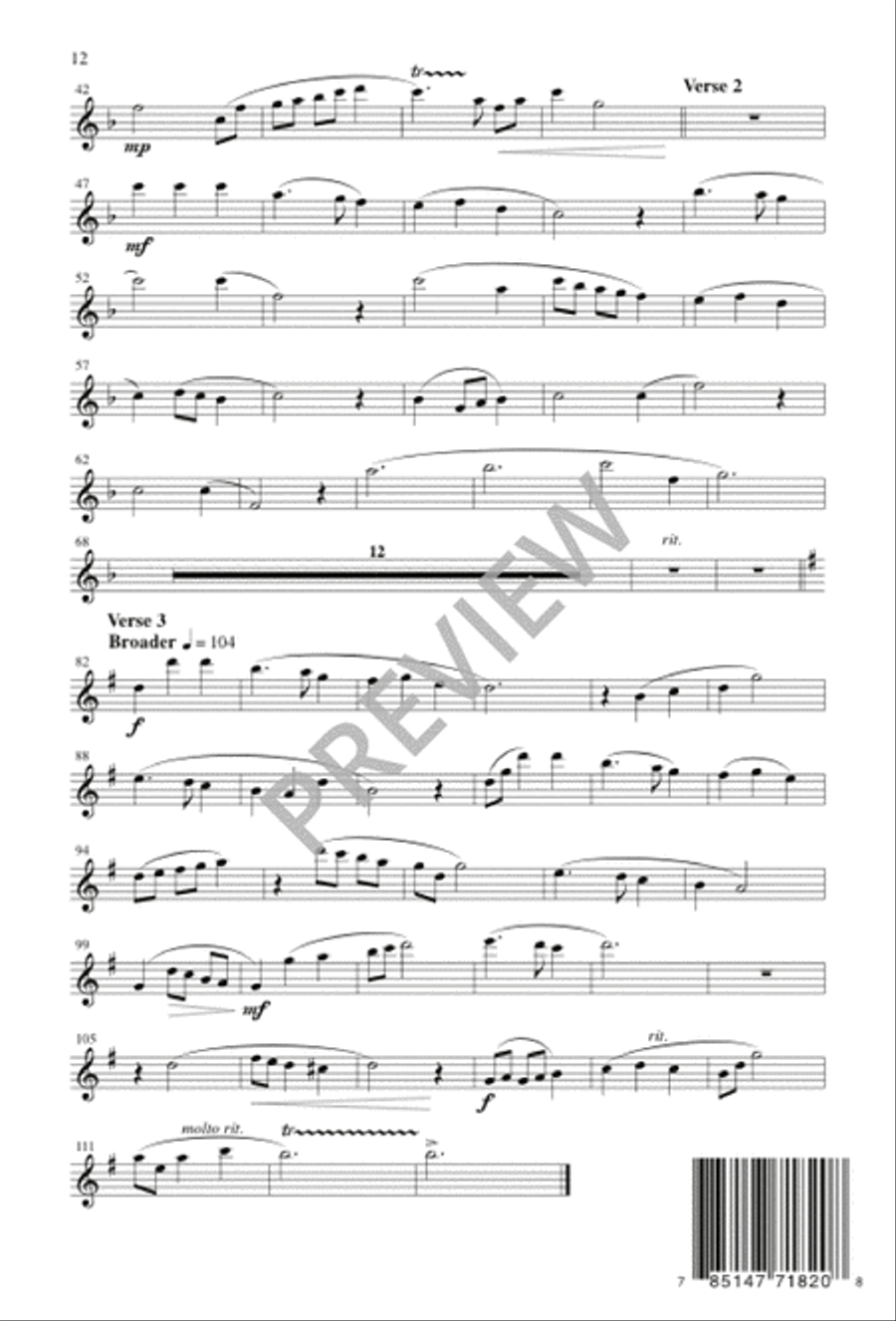 Sing Praise to God Who Reigns Above 4-Part scores gallery preview page 12