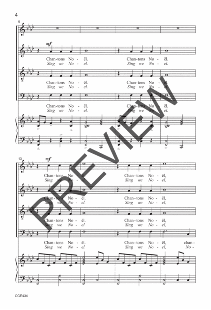 Chantons Noel (SATB) Chantons Noel (SATB) 4-Part scores gallery preview page 3