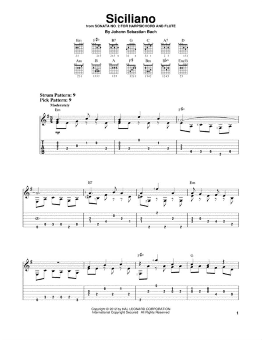Siciliano Siciliano Acoustic Guitar scores gallery preview page 1