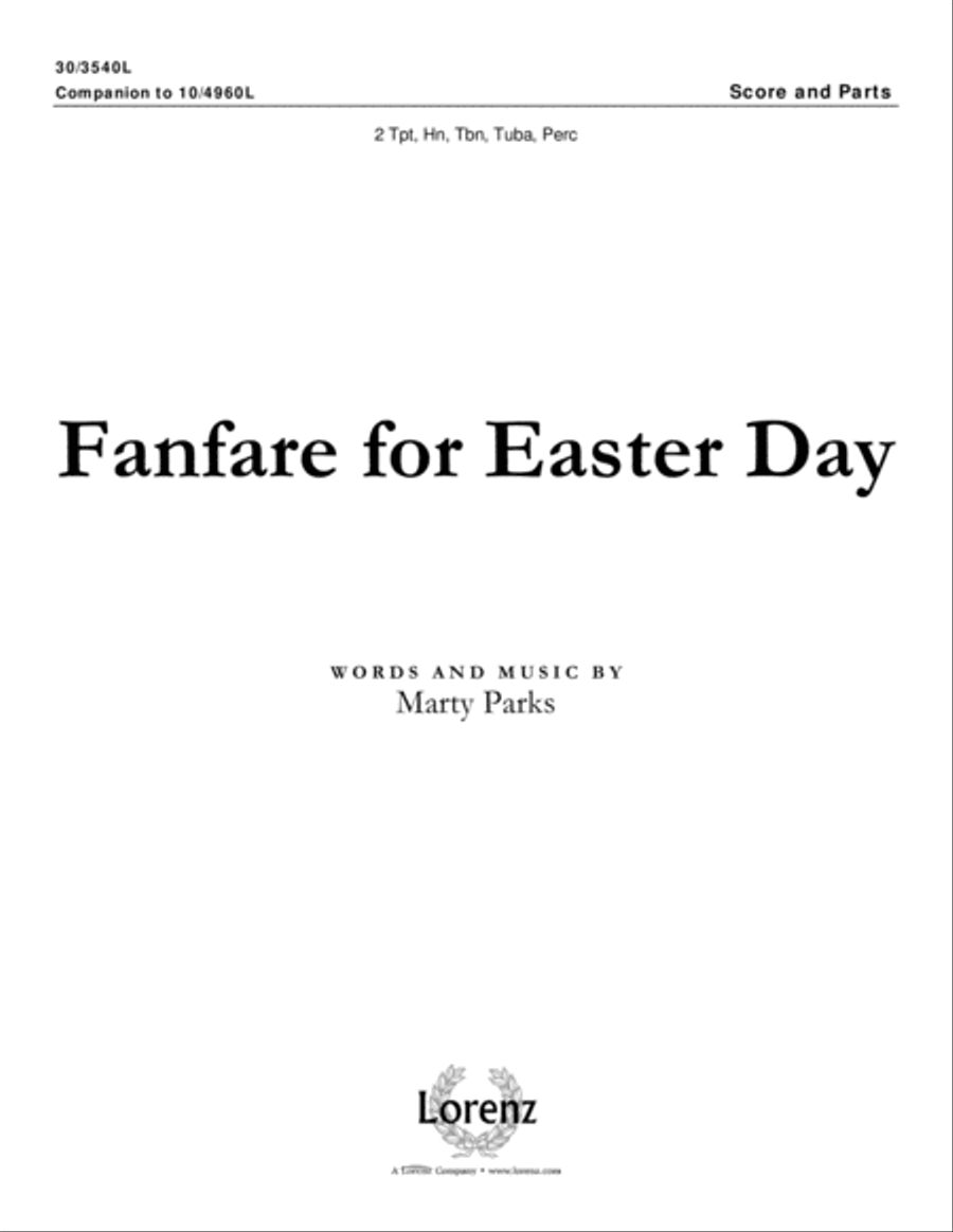 Fanfare for Easter Day - Brass Quintet and Percussion Score and Parts Choir scores gallery preview page 2