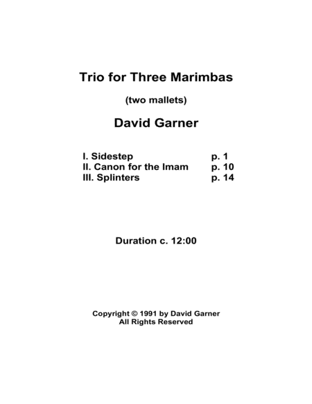 Trio for Three Marimbas