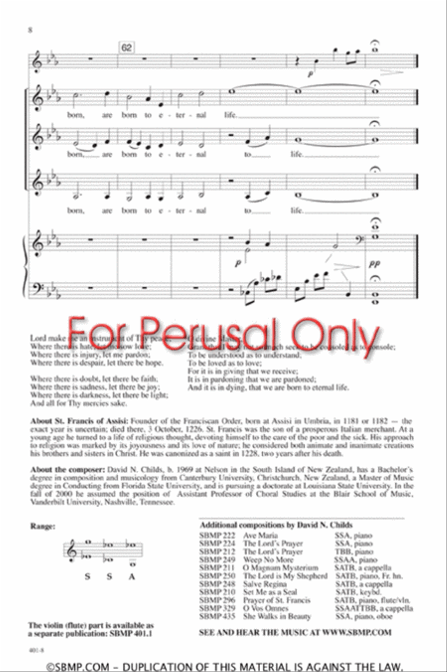 Prayer of St. Francis of Assisi - SSA Octavo SSA scores gallery preview page 8