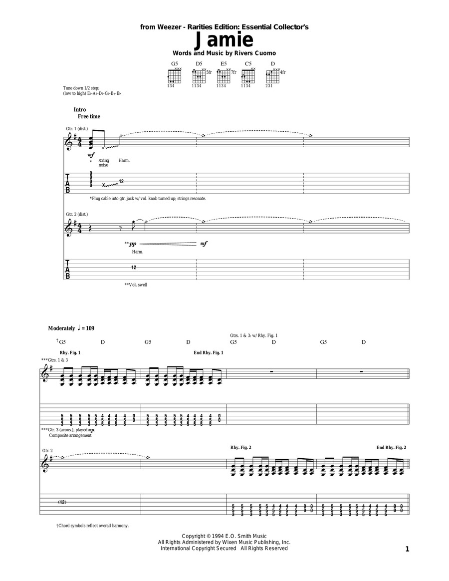 Jamie Acoustic Guitar scores gallery preview page 1