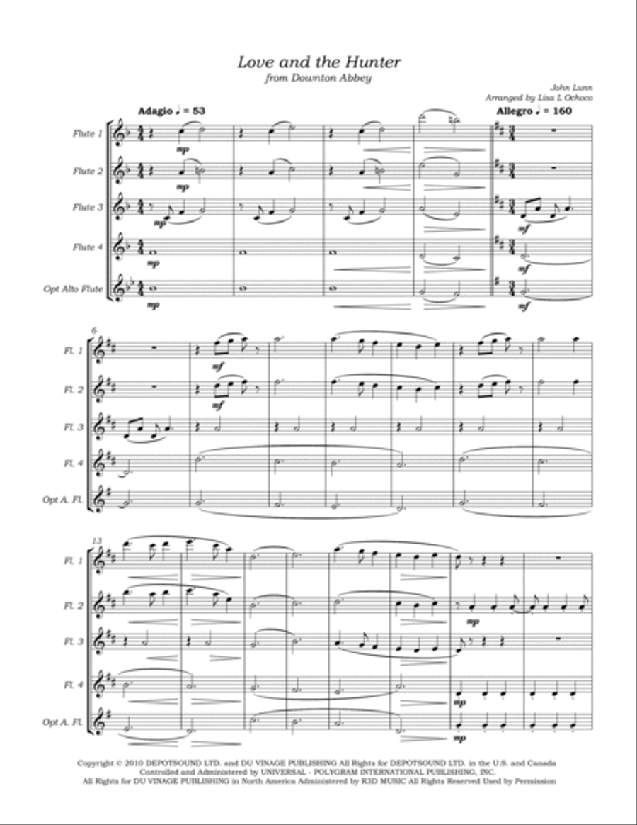 Love And The Hunter Woodwind Ensemble scores gallery preview page 5