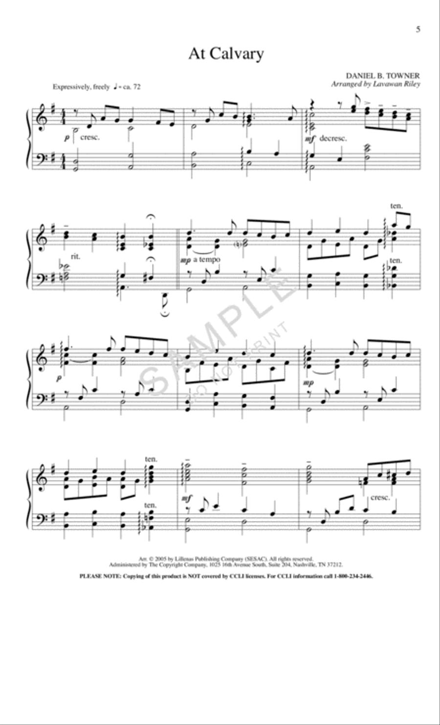 Come, Thou Fount Piano Solo scores gallery preview page 2