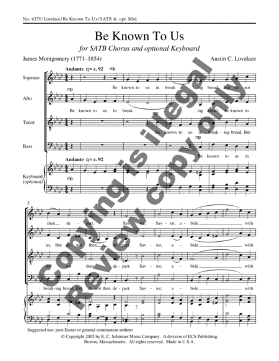 Be Known to Us (The Road to Emmaus) 4-Part scores gallery preview page 3