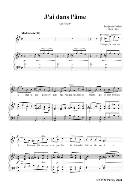 B. Godard-J'ai dans l'âme,Op.7 No.9,in G Major
