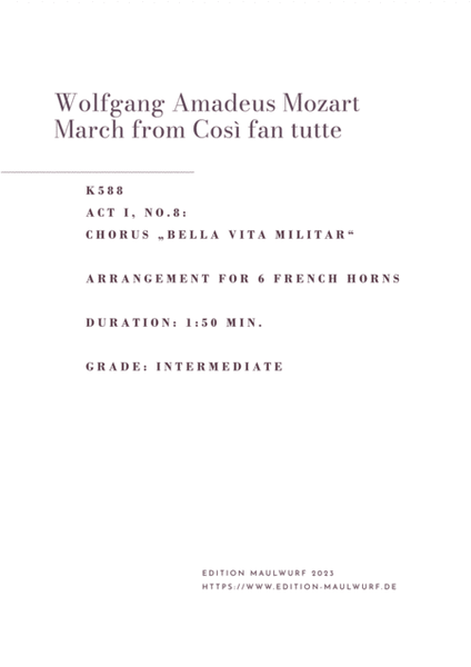 March from Così fan tutte image number null