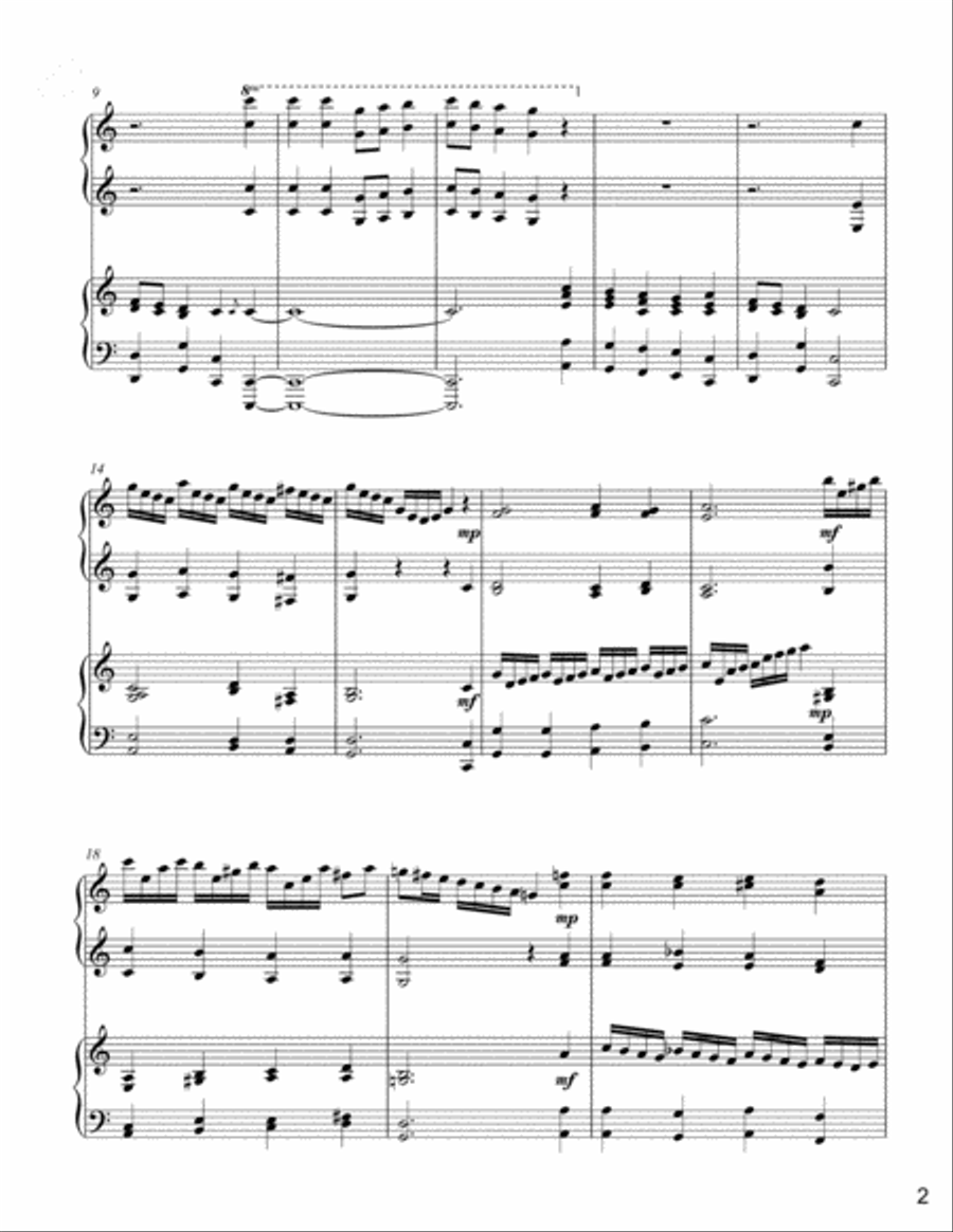 Sunday Worship For Two, Volume 2 (late intermediate to early advanced 2 piano duets) 2 Pianos, 4-Hands scores gallery preview page 5