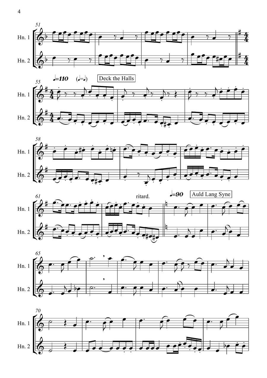 The Christmas Horn Spirit // French Horn Duet (intermediate level) Brass Duet scores gallery preview page 4