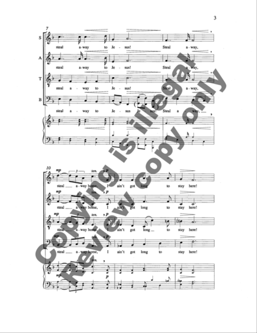 Steal Away to Jesus 4-Part scores gallery preview page 9