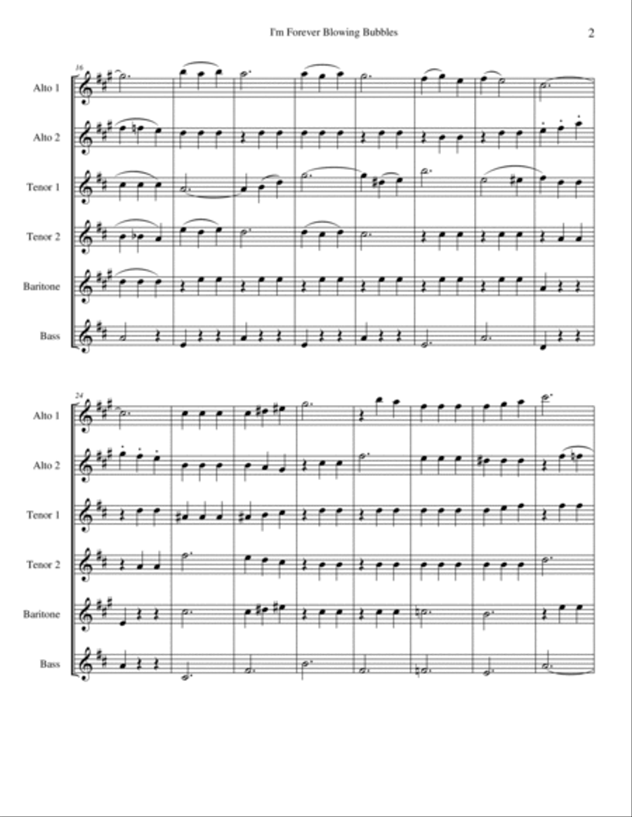 I'm Forever Blowing Bubbles Chamber Music scores gallery preview page 6