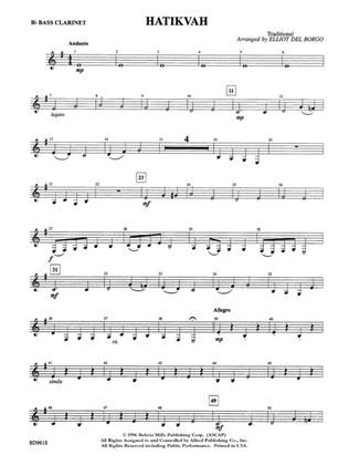 Hatikvah: B-flat Bass Clarinet