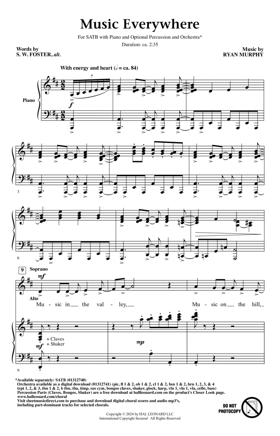 Music Everywhere 4-Part scores gallery preview page 1