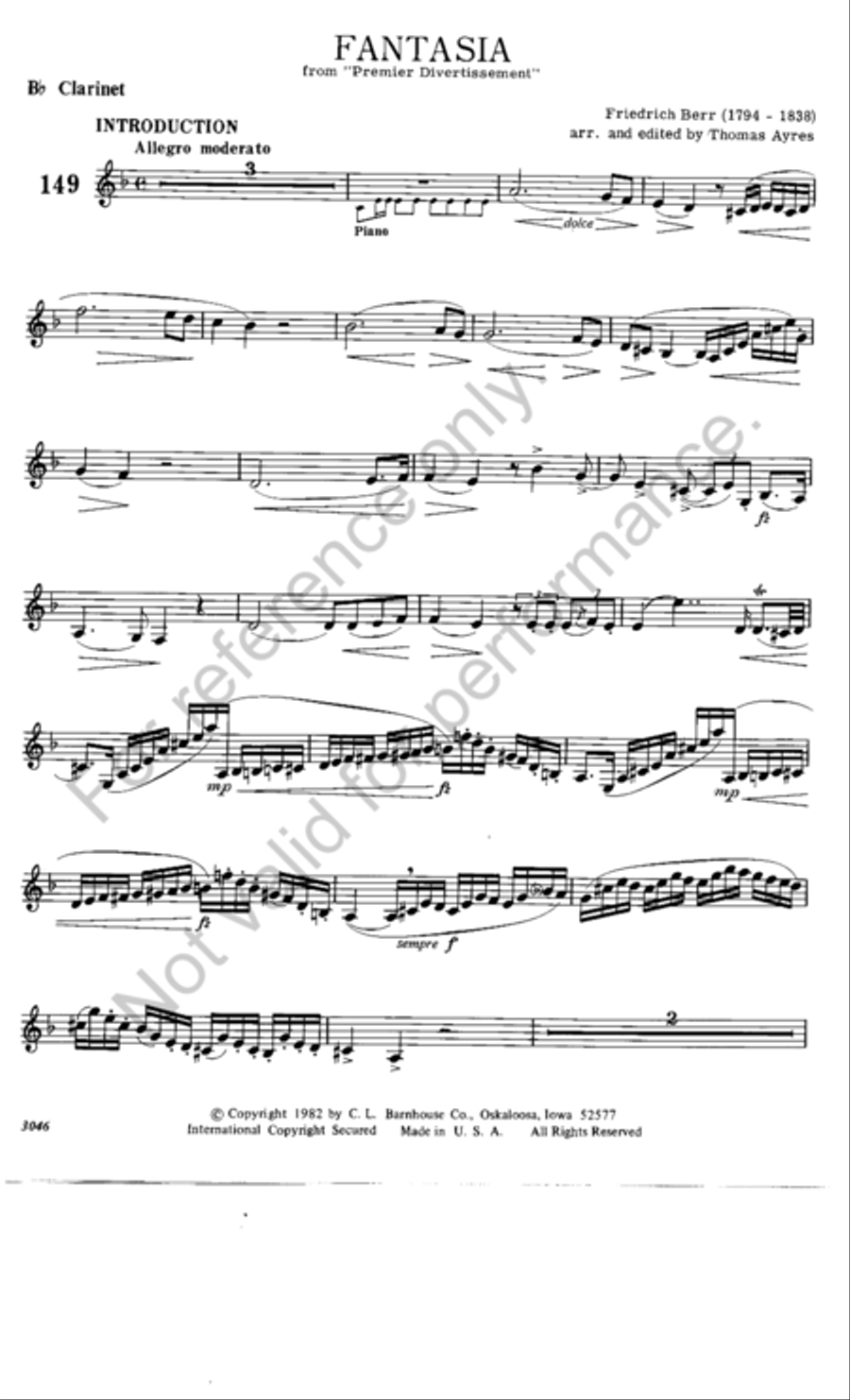 Fantasia Clarinet Solo scores gallery preview page 2