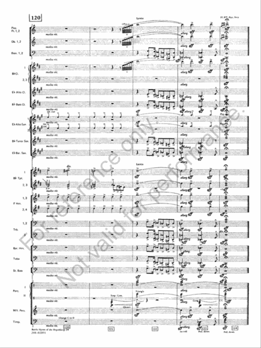 Battle Hymn Of The Republic Concert Band scores gallery preview page 25