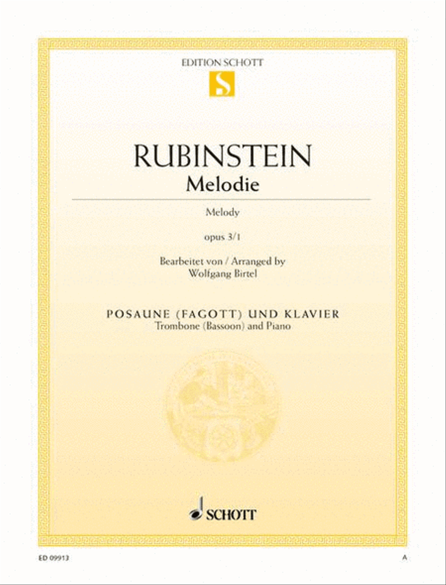 Melody, Op. 3/1 Bassoon scores gallery preview page 1