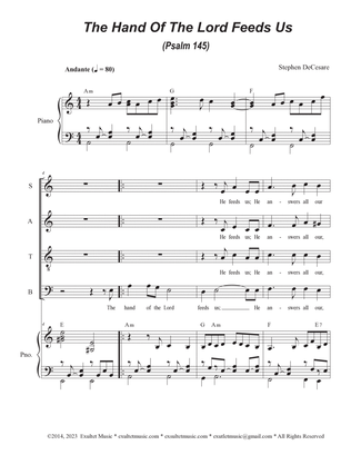 The Hand Of The Lord Feeds Us (Psalm 145) (Vocal Quartet - (SATB)