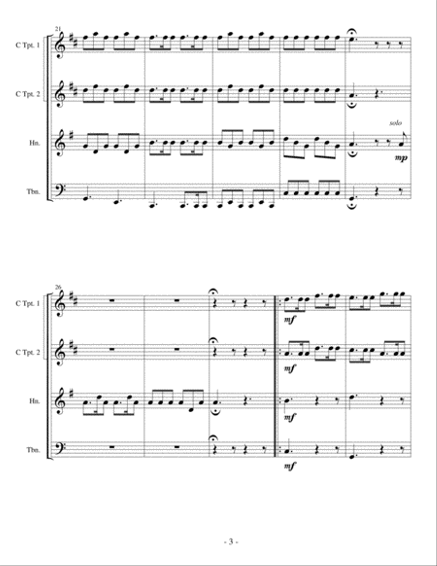 Sonata di Caccia a Spineto - Hunt Music Brass Ensemble scores gallery preview page 3