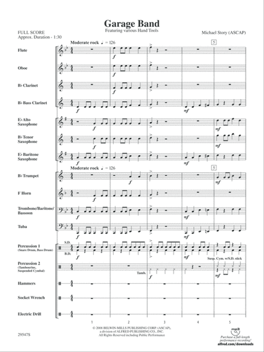 Garage Band: Score Concert Band scores gallery preview page 3