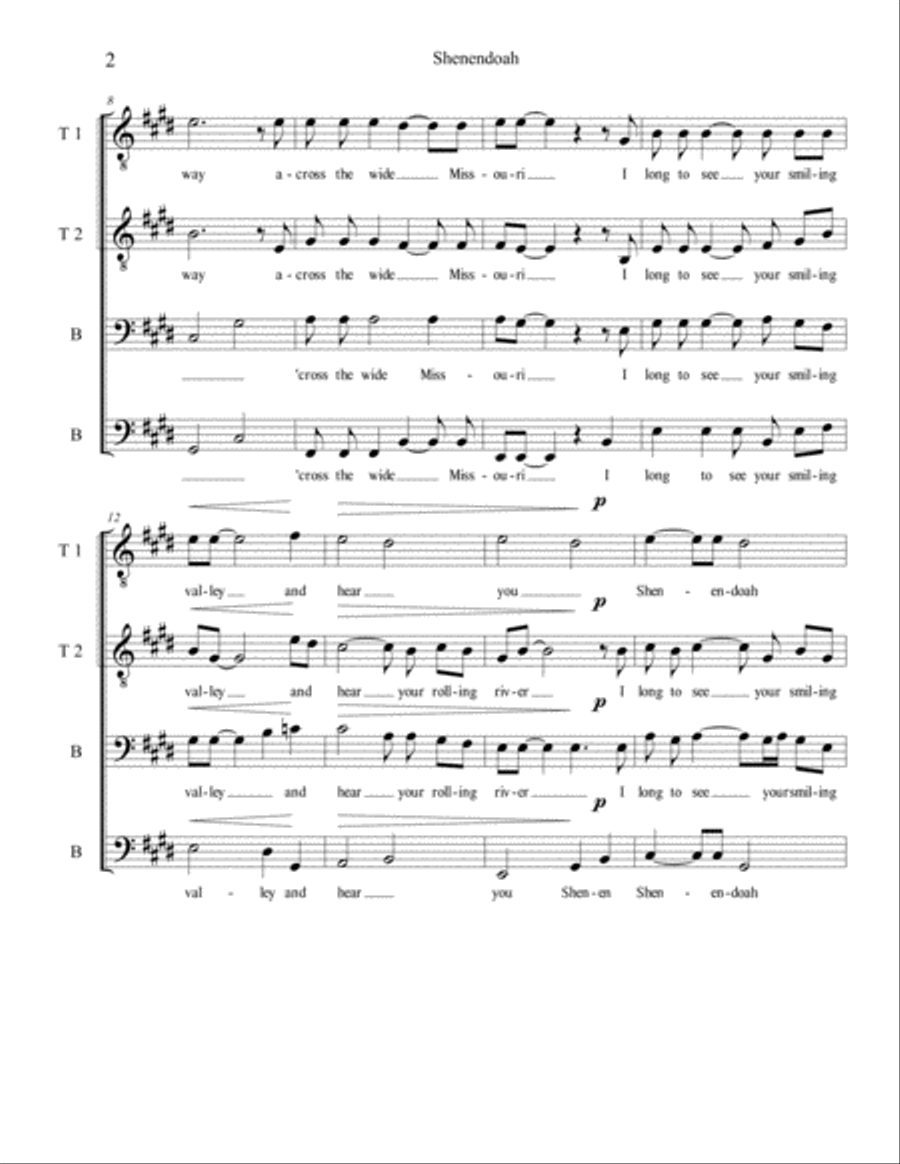 Shenendoah / Loch Lomond Shenendoah / Loch Lomond TTBB scores gallery preview page 2
