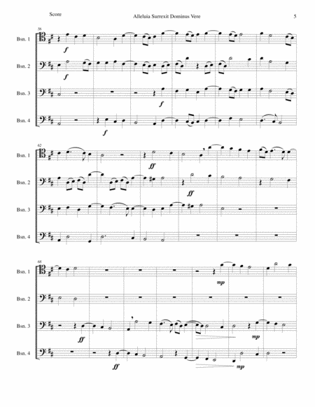 Alleluia surrexit Dominus (Easter anthem) arranged for 4 bassoons image number null