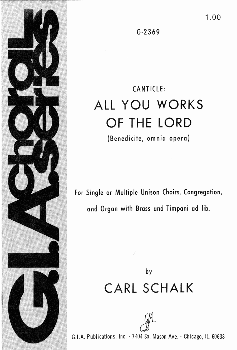 All You Works of the Lord | Download Edition Unison Choir scores gallery preview page 1