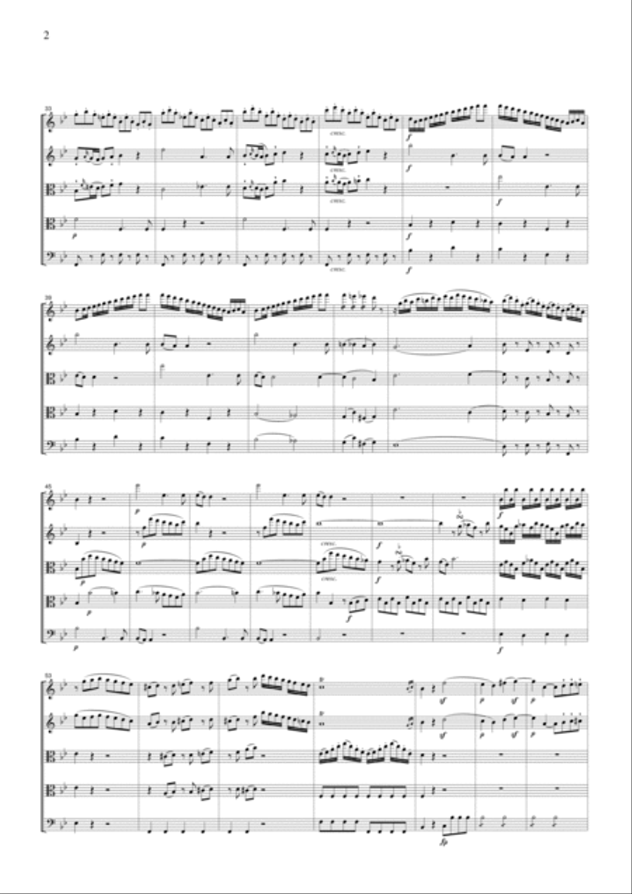 Mozart Piano Quartet in g K.478 (arranged for String Quintet around 1800), for string quintet, CM09 Piano Quartet scores gallery preview page 2