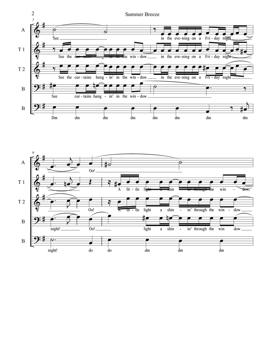 Summer Breeze Summer Breeze A Cappella scores gallery preview page 2