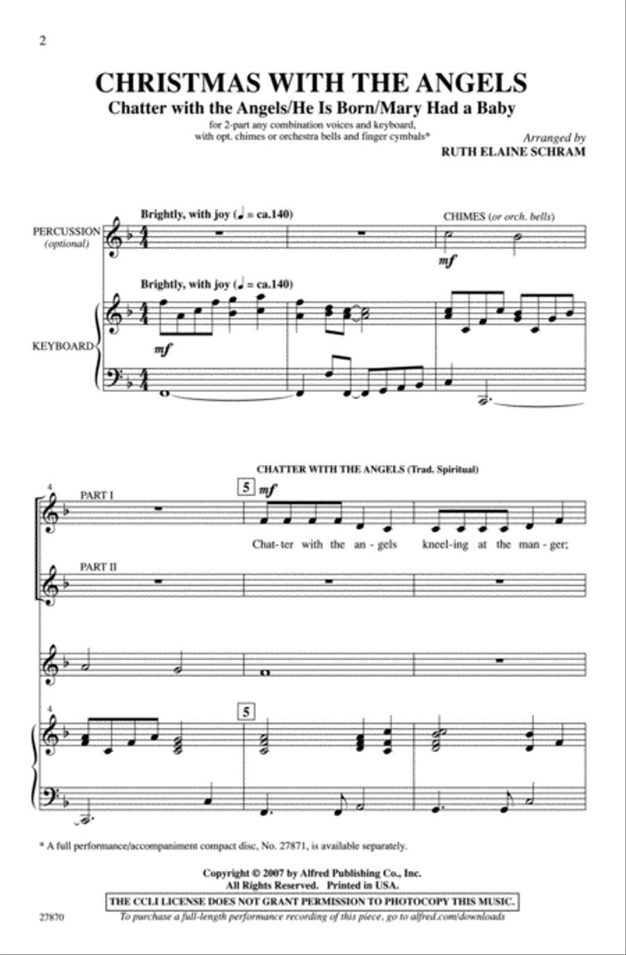 Christmas with the Angels 2-Part scores gallery preview page 2