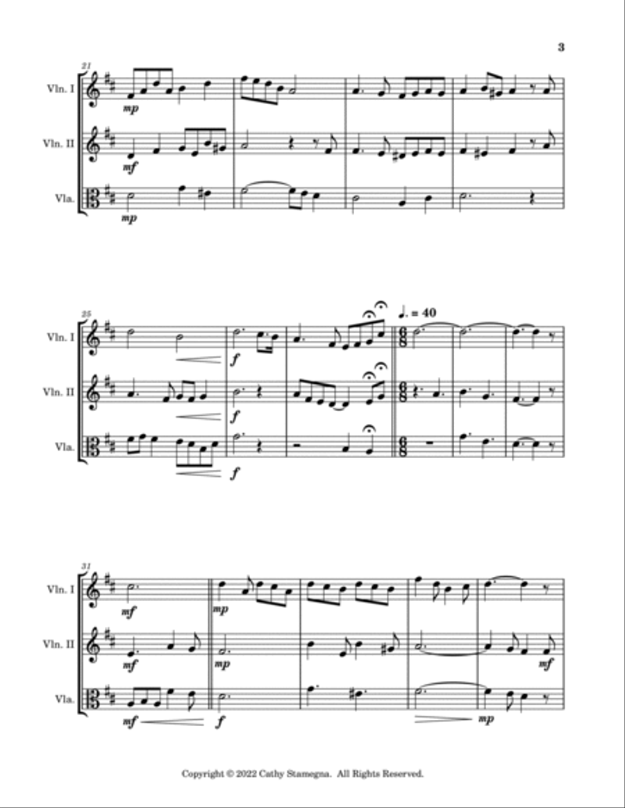 I’ll Take You Home Again, Kathleen (String Trio: Two Violins, Viola) String Trio scores gallery preview page 4