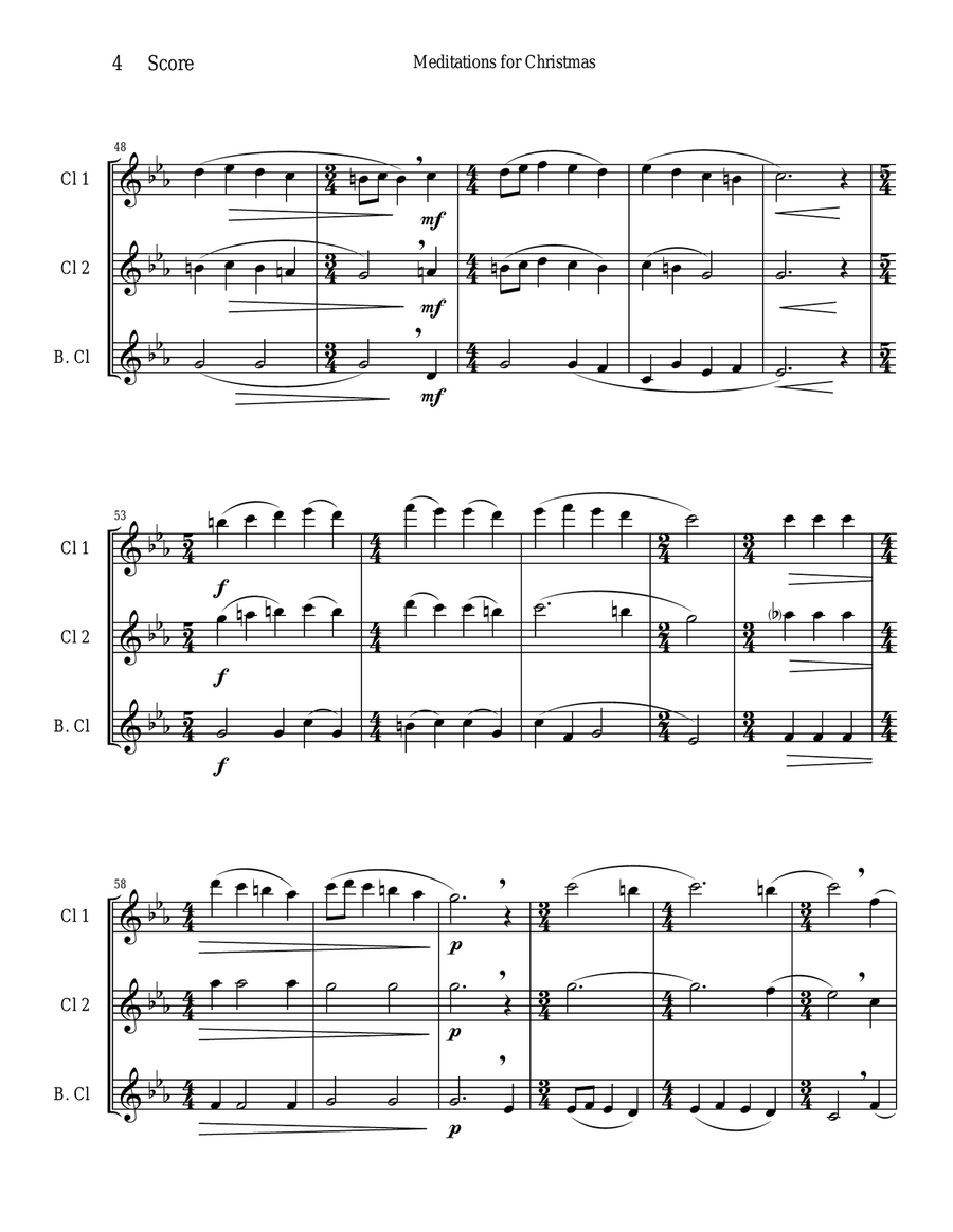 Meditations for Christmas, Russian Chant for Clarinet Trio Clarinet Trio scores gallery preview page 4