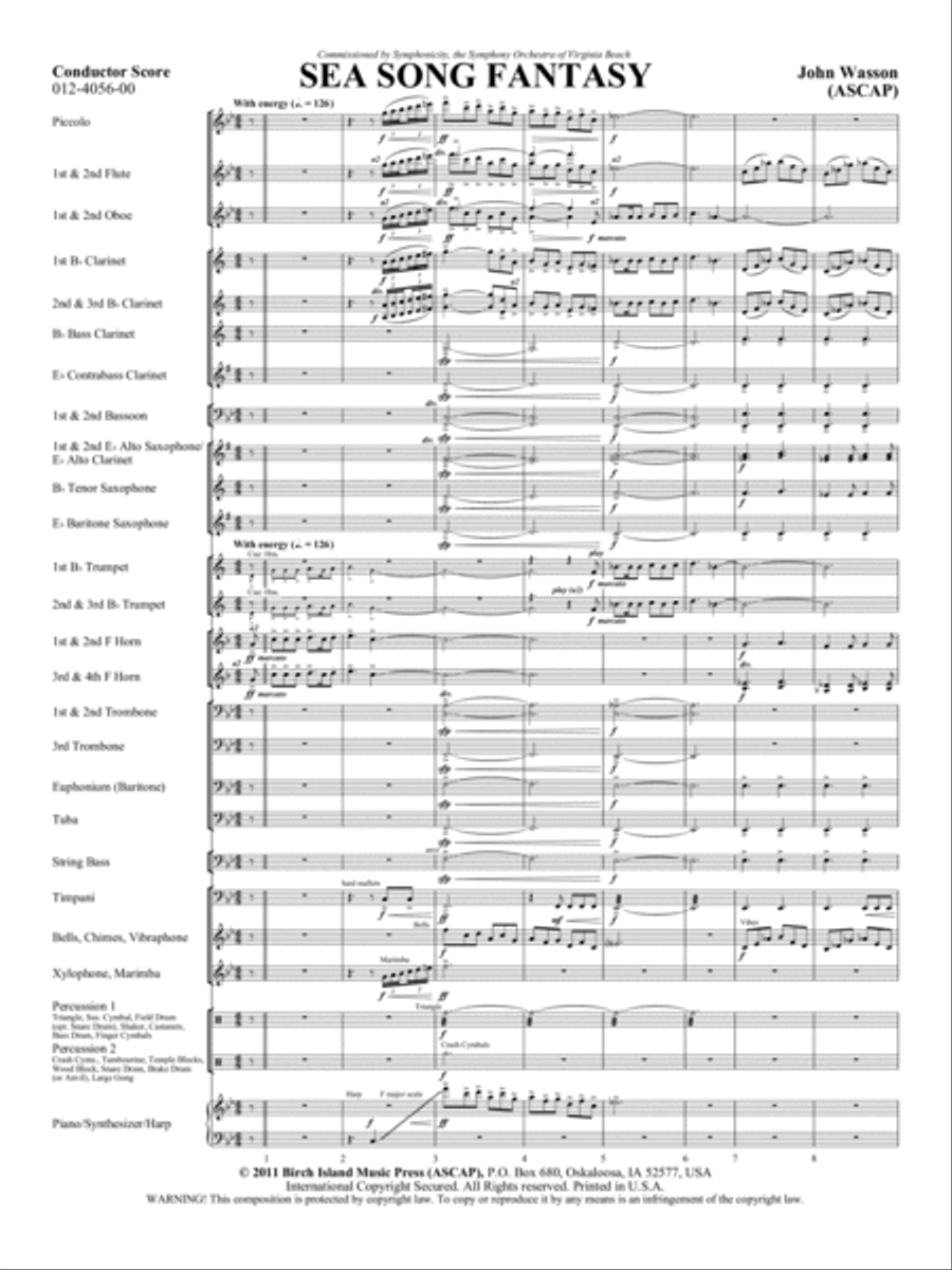 Sea Song Fantasy Sea Song Fantasy Concert Band scores gallery preview page 2