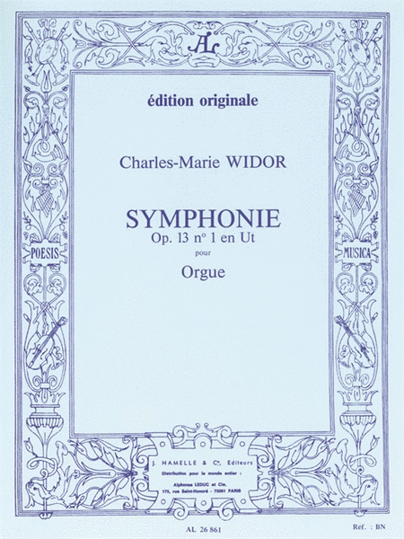 Widor Symphonie No1 Op13 Organ Book