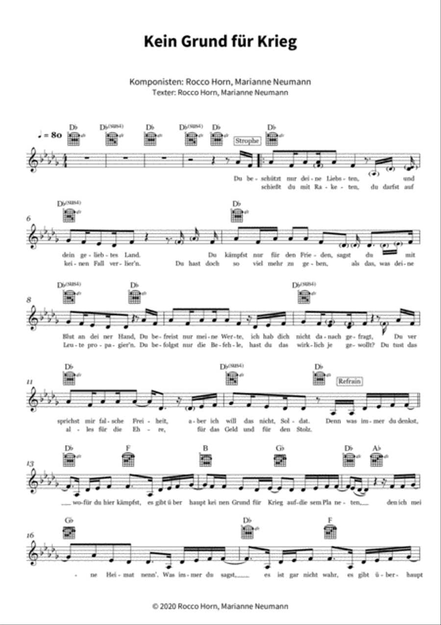 Kein Grund für Krieg Score scores gallery preview page 3