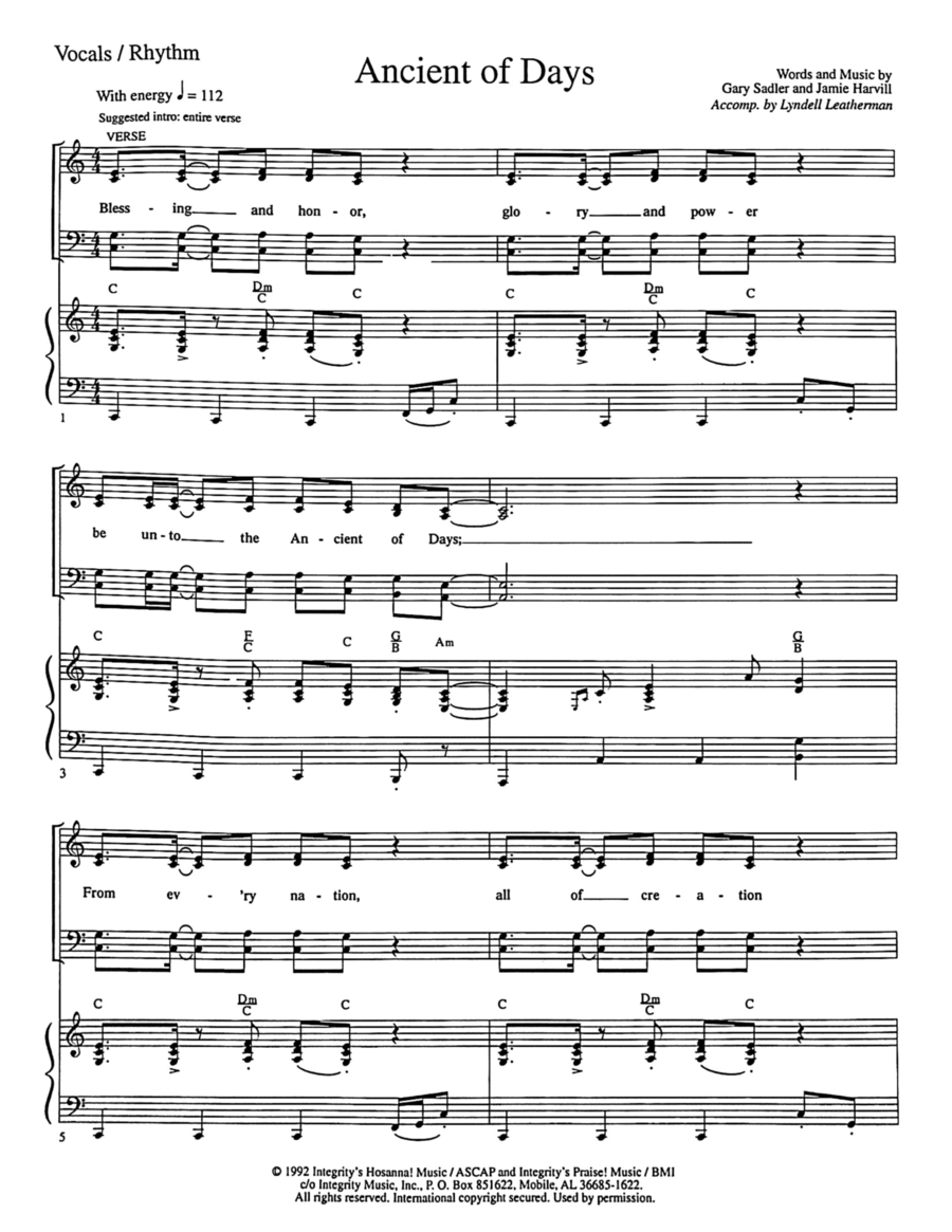 Ancient Of Days 4-Part scores gallery preview page 1