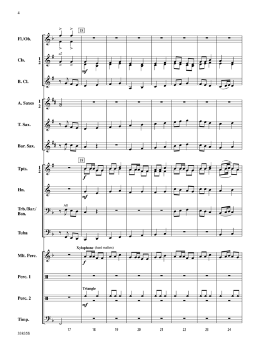 American Song Settings, No. 2 Concert Band scores gallery preview page 4